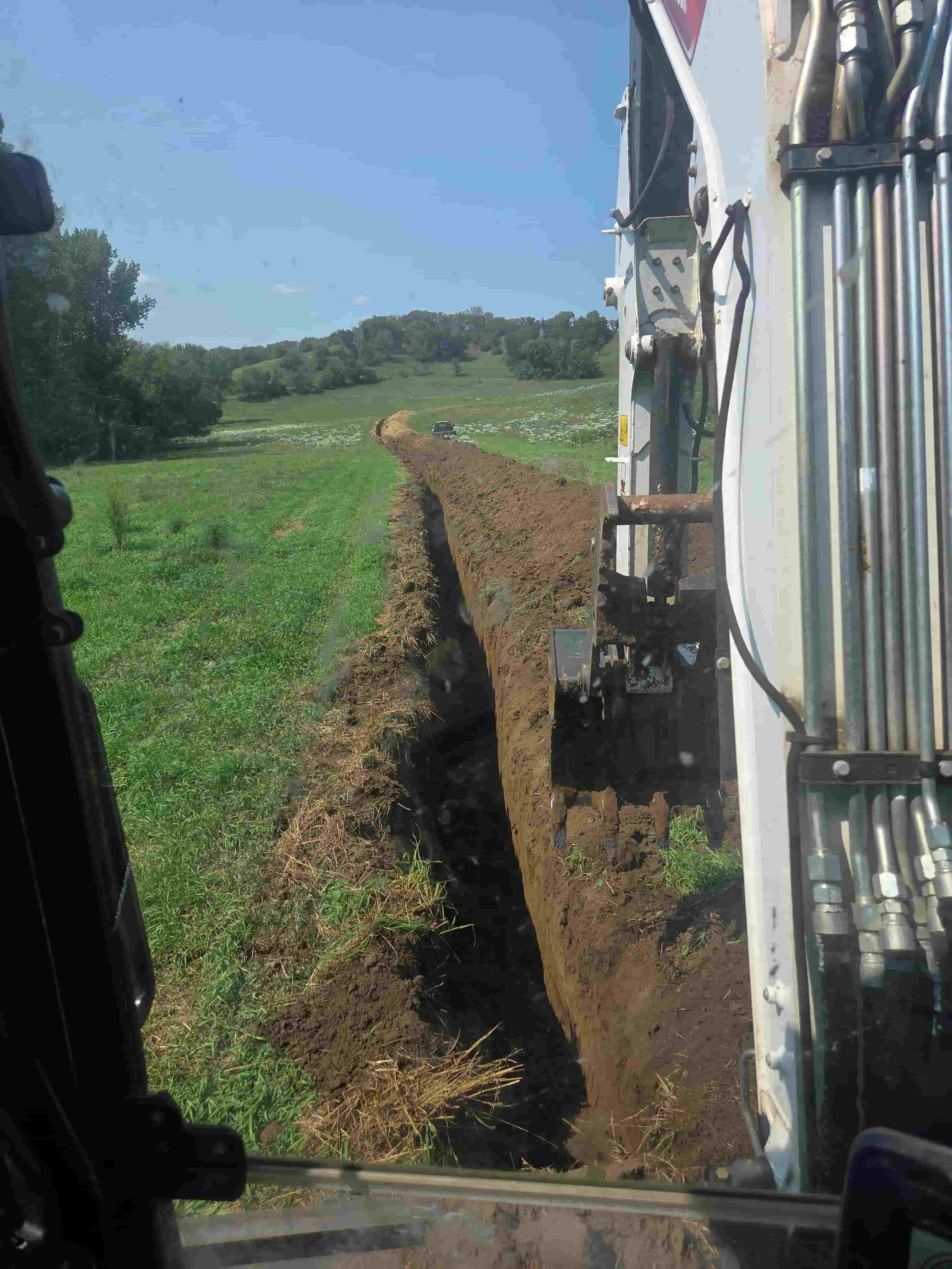 Mini excavator work in the country
